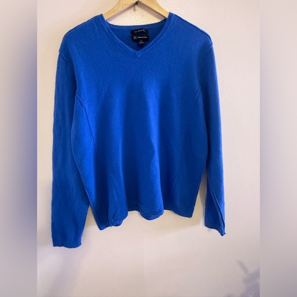 INC International Concepts Merino Wool sweater Blue V Neck soft long sleeve - Picture 14 of 14